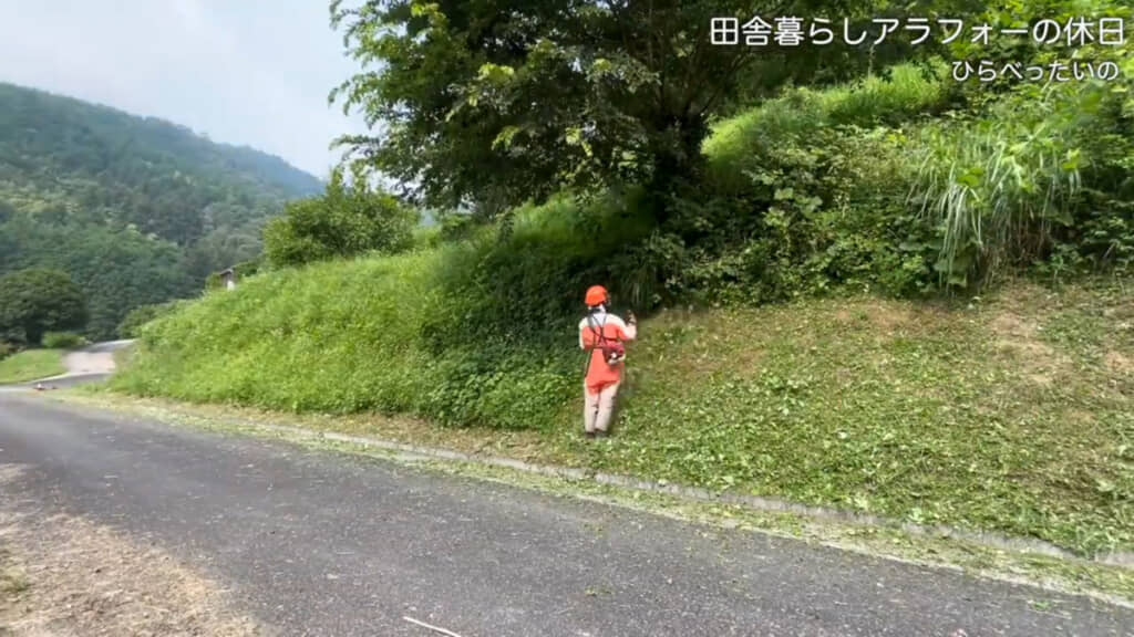 やや高めの位置まで刈っていきます