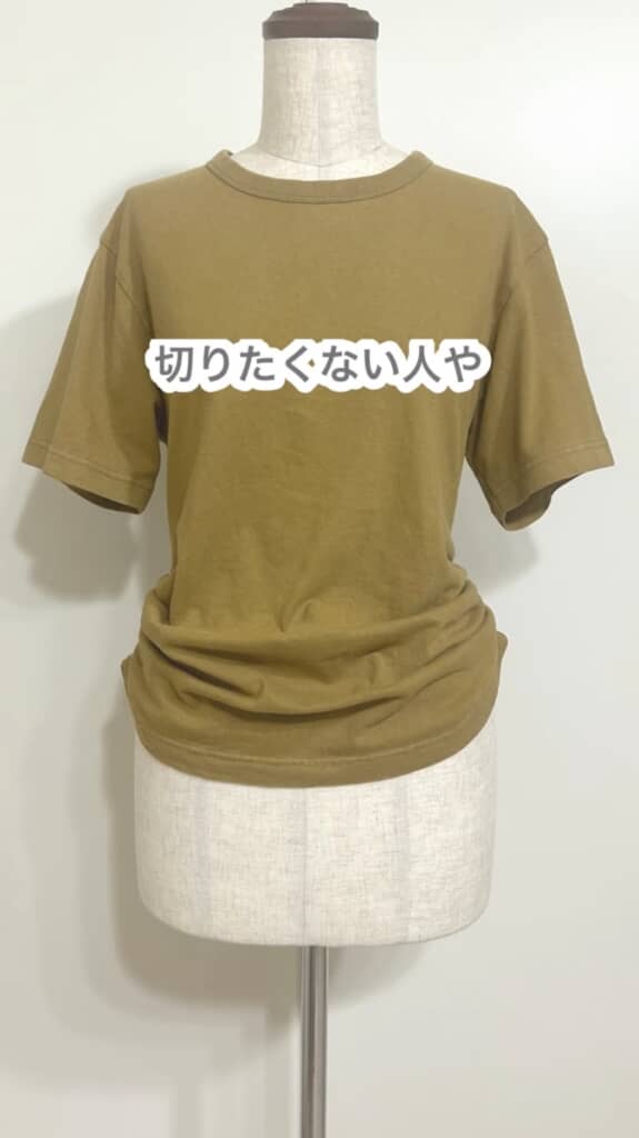 生地を切らずに簡単に丈を短くできました！