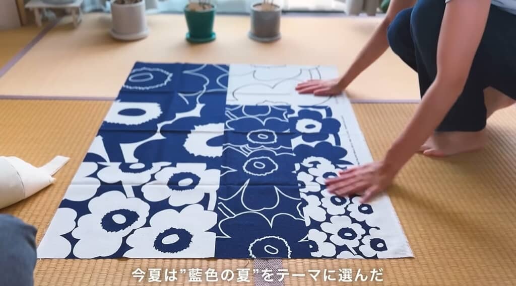 藍色の夏をテーマに選んだ布