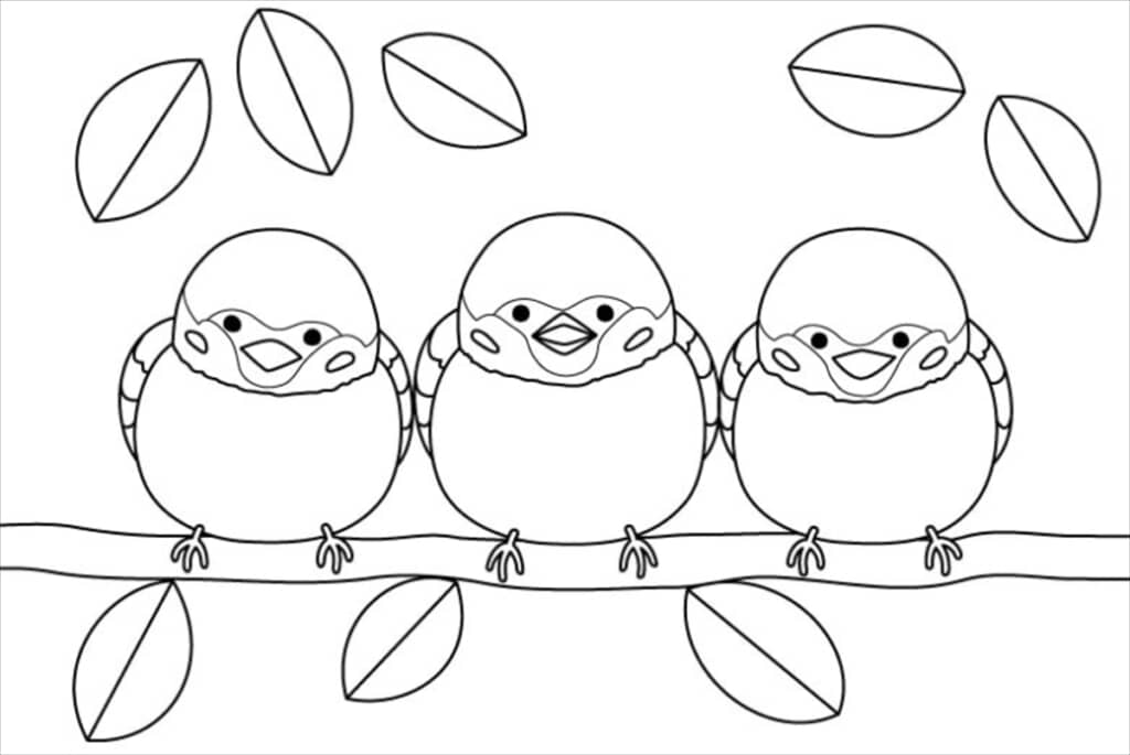 スズメ団子の塗り絵