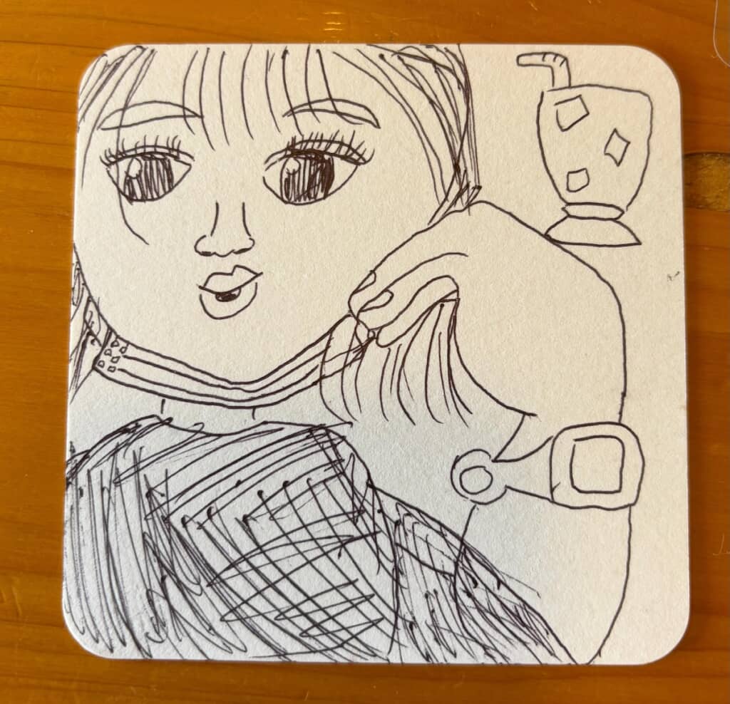 描いていたのはママの似顔絵！　よく見て描いたことが伝わってきます