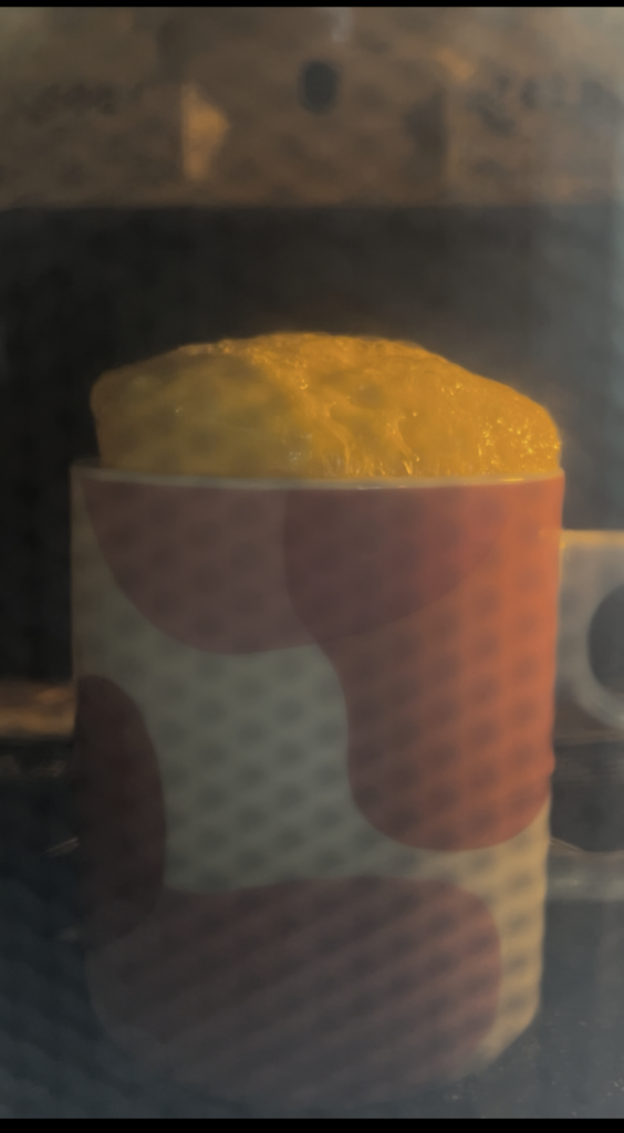 ふくらんできたケーキ
