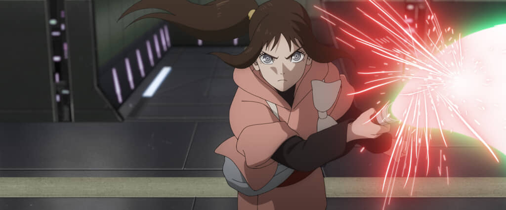Lah Kara in a scene from Star Wars: Visions Presents - The Ninth Jedi, exclusively on Disney+. Photo courtesy of Lucasfilm. © 2026 Lucasfilm Ltd. All Rights Reserved.