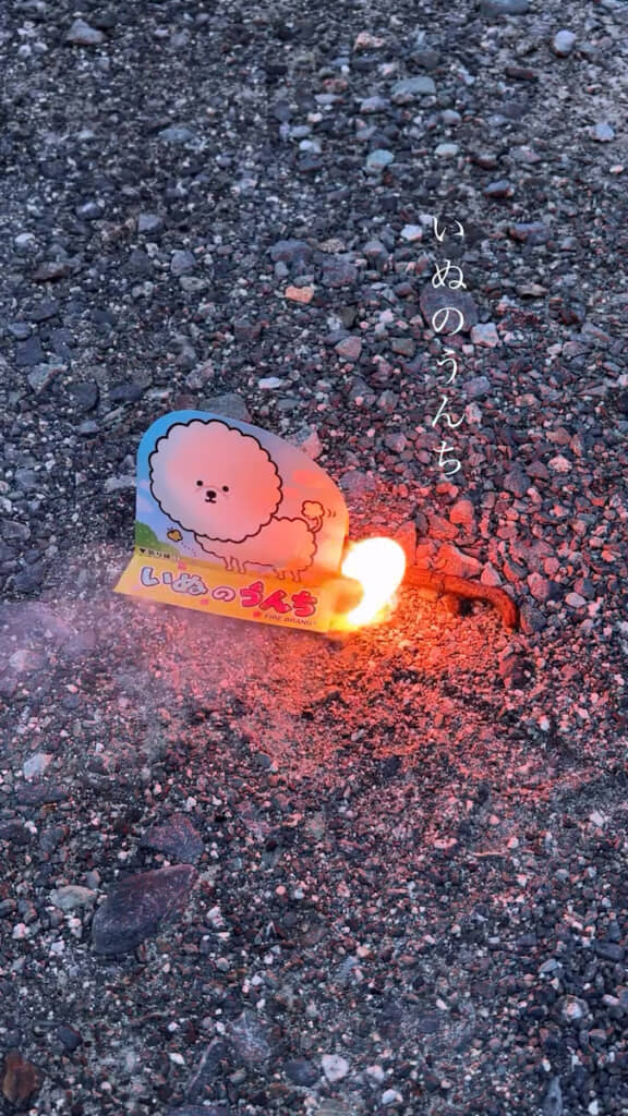 お尻からなんか出てきた……！