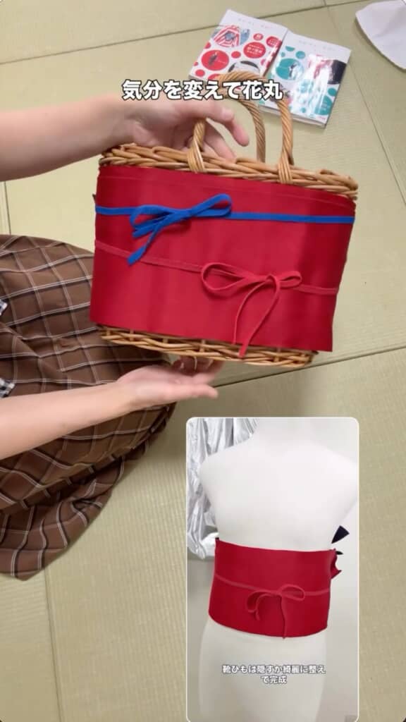 後ろでリボン結びするとさらにかわいい
