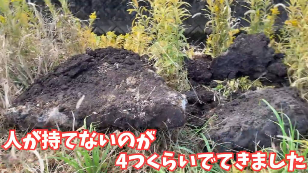 ユンボがなかったら……と思うと恐ろしい大きさの塊が4つも