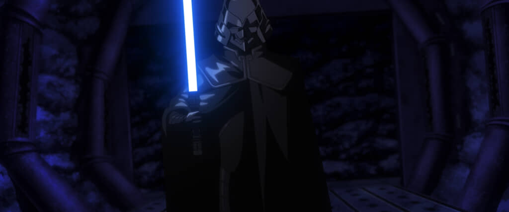 Nawaam in a scene from Star Wars: Visions Presents - The Ninth Jedi, exclusively on Disney+. Photo courtesy of Lucasfilm. © 2026 Lucasfilm Ltd. All Rights Reserved.
