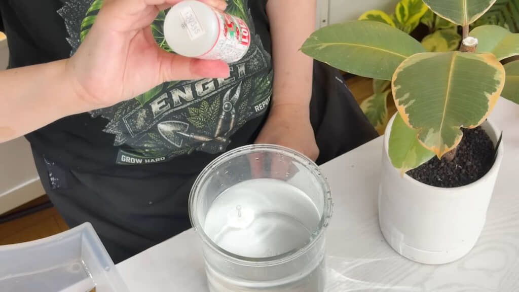 活力剤を水に加える