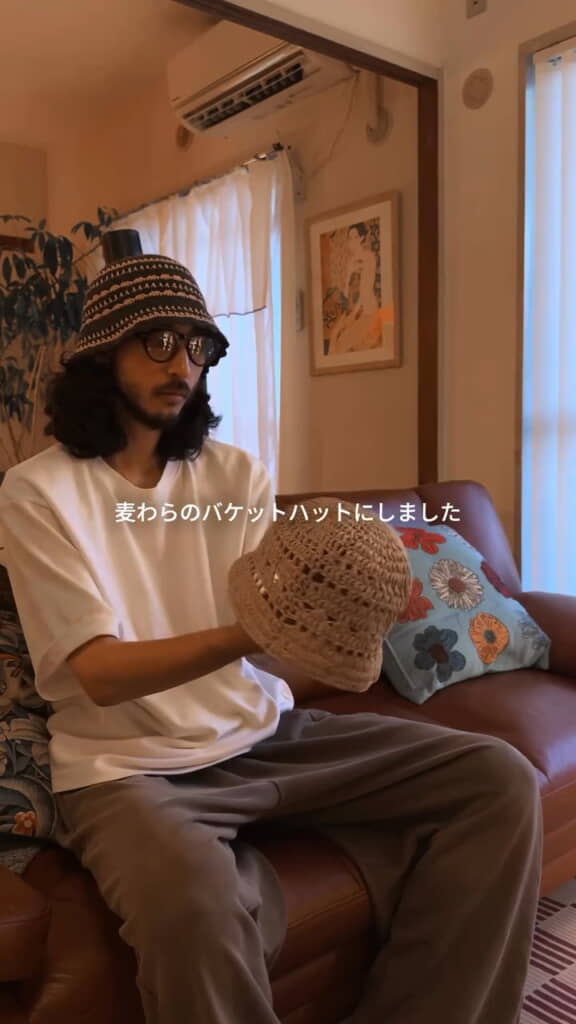 麦わらバケットハットが完成!