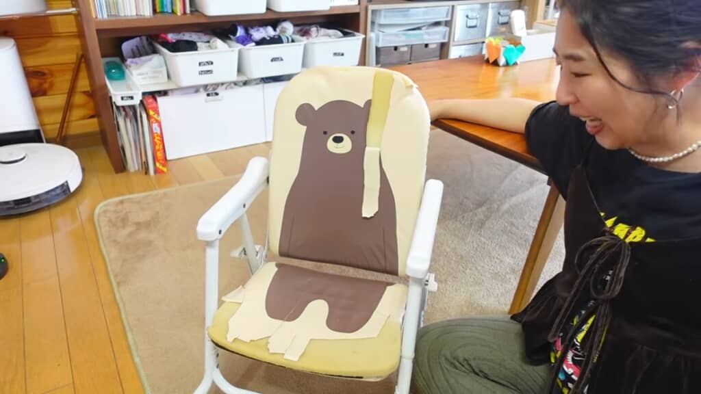 ボロボロになったベビーチェアを100均DIY