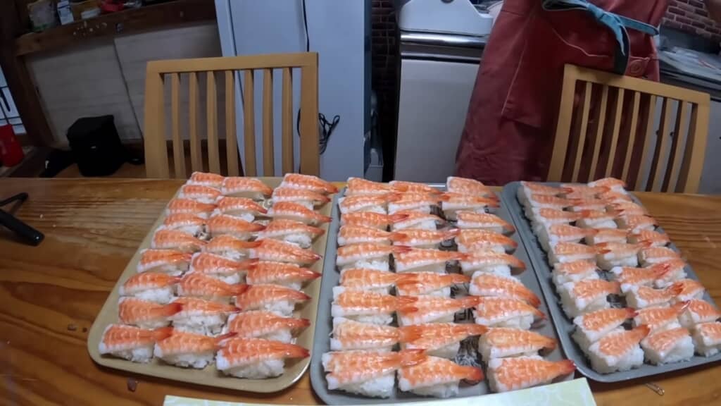握りずしは全てエビに