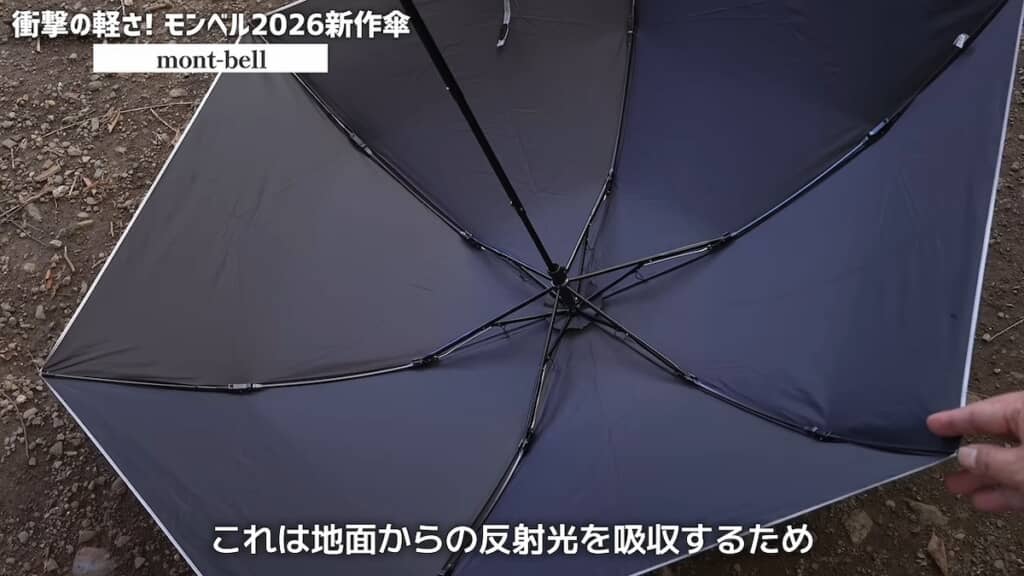裏面は黒くなっており、地面からの反射光を吸収