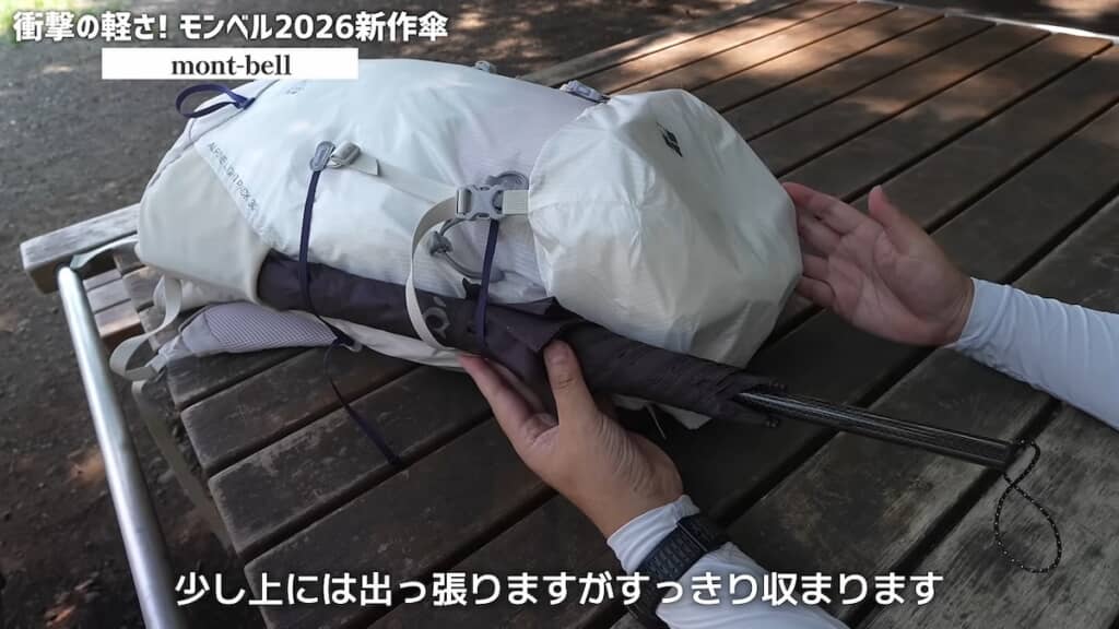 バックパックのサイドポケットにも収まるサイズ感