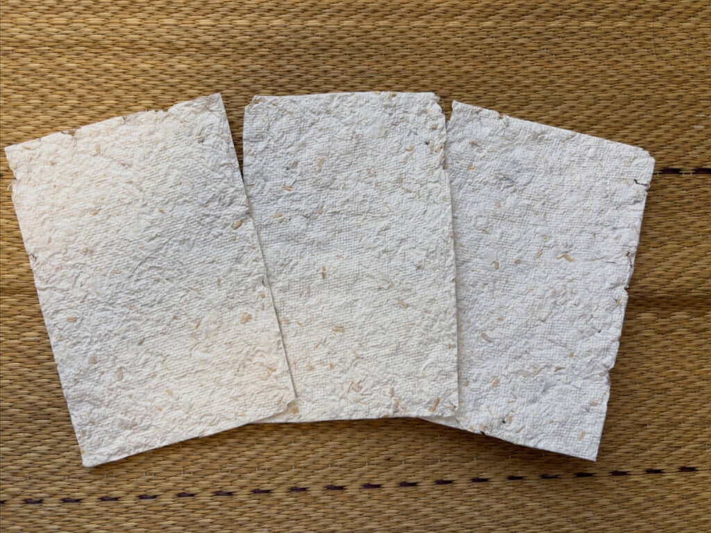 自由研究で作った手すき紙。その意外な材料とは……