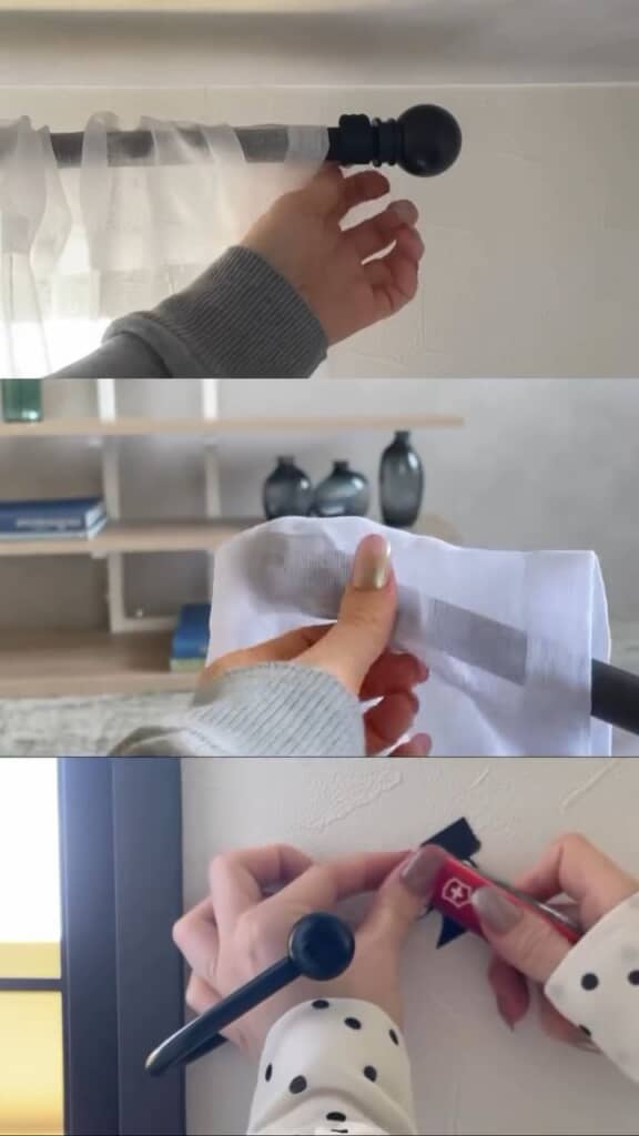 障子の代わりにカーテンを設置