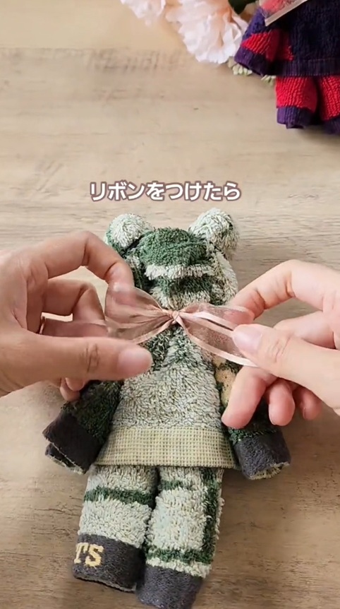 輪ゴムの上からリボンを結んだらもっとかわいくなります