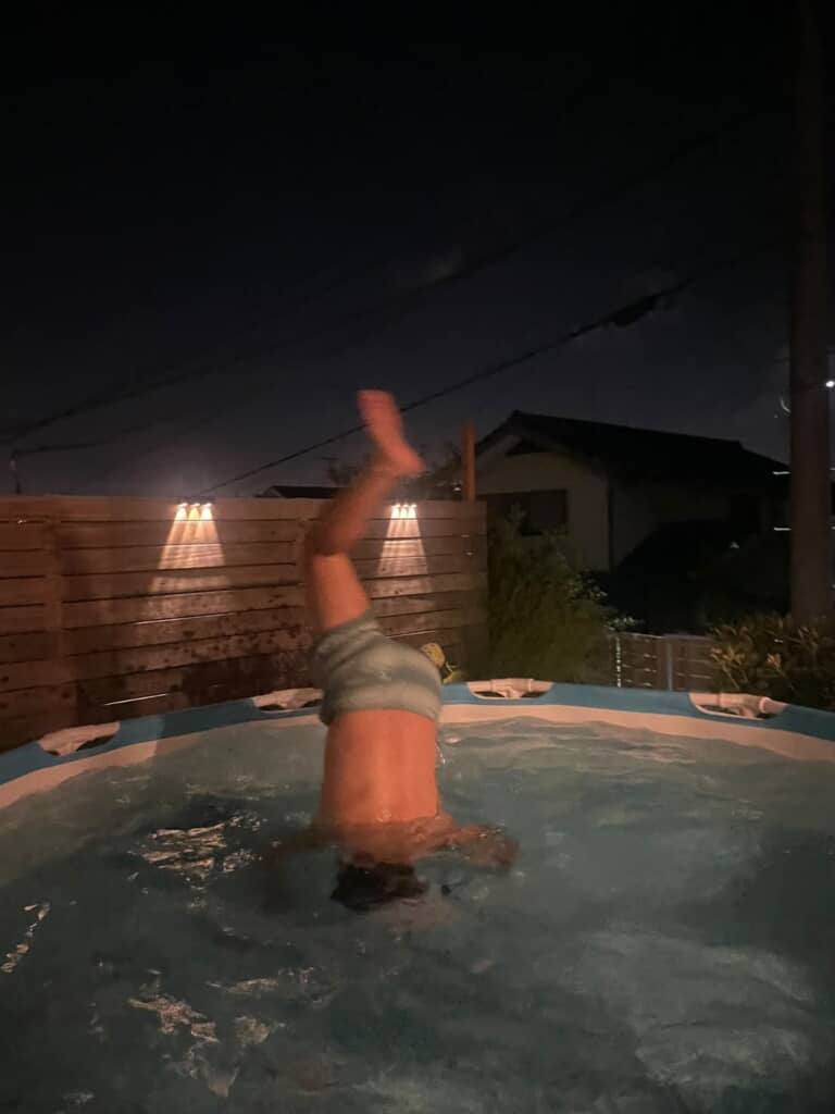 夜に次女が一緒に入ってくれて、喜びが溢れる夫