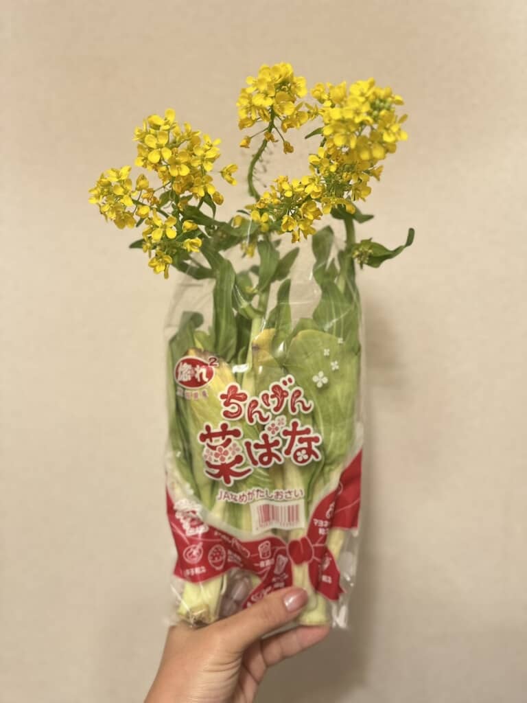 黄色い花を咲かせたチンゲン菜花