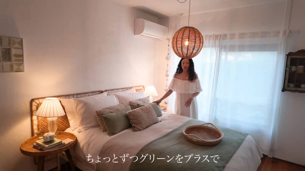 グリーン系で揃えたグリーンルーム