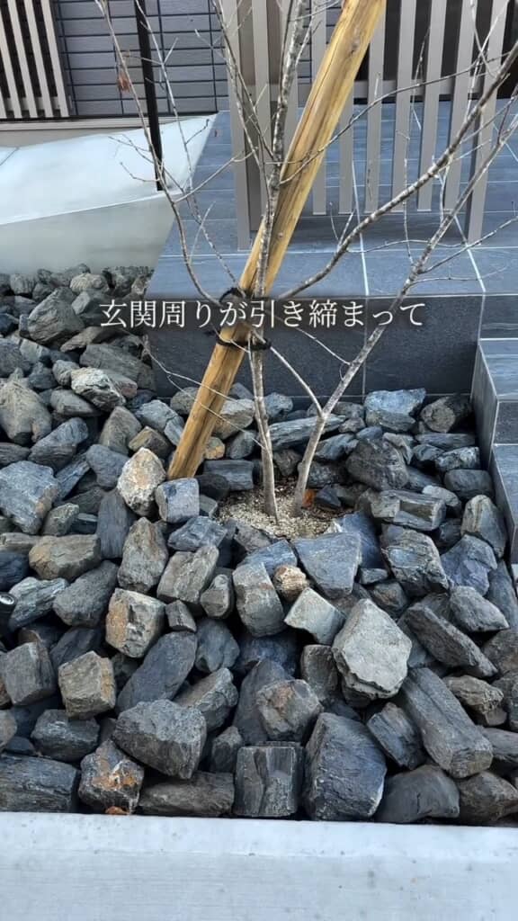 玄関周りのかっこいいロックガーデン