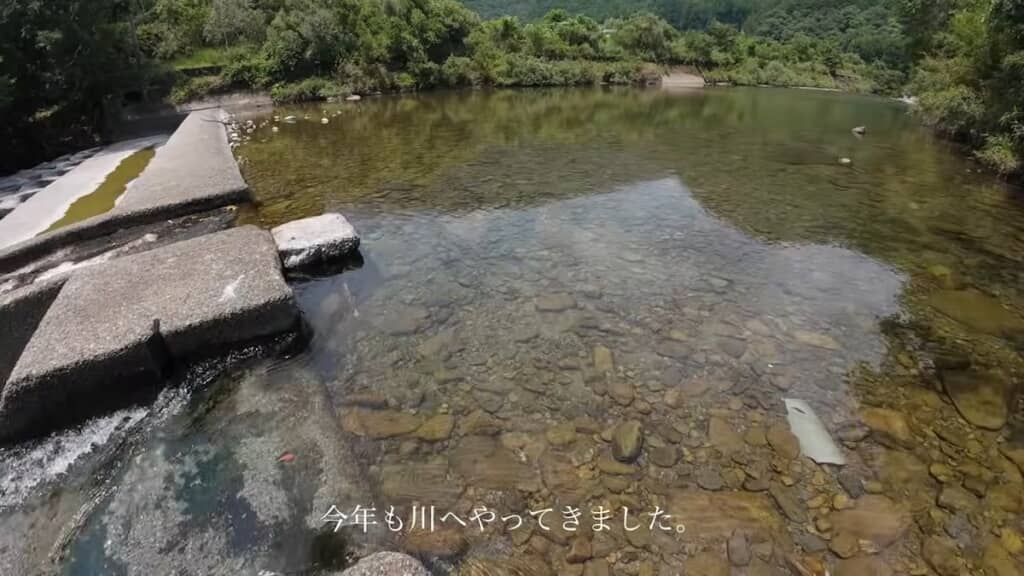 山奥の静かな川にやって来ました