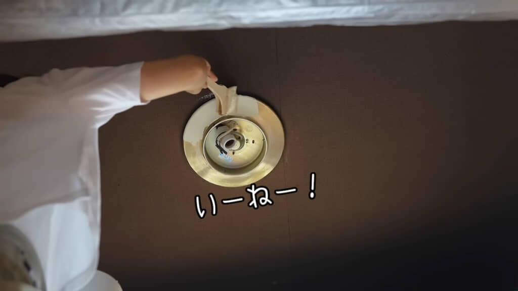 ゴージャスすぎる照明を白く塗装