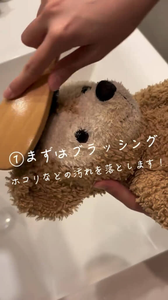ブラッシングでホコリなどを落とす