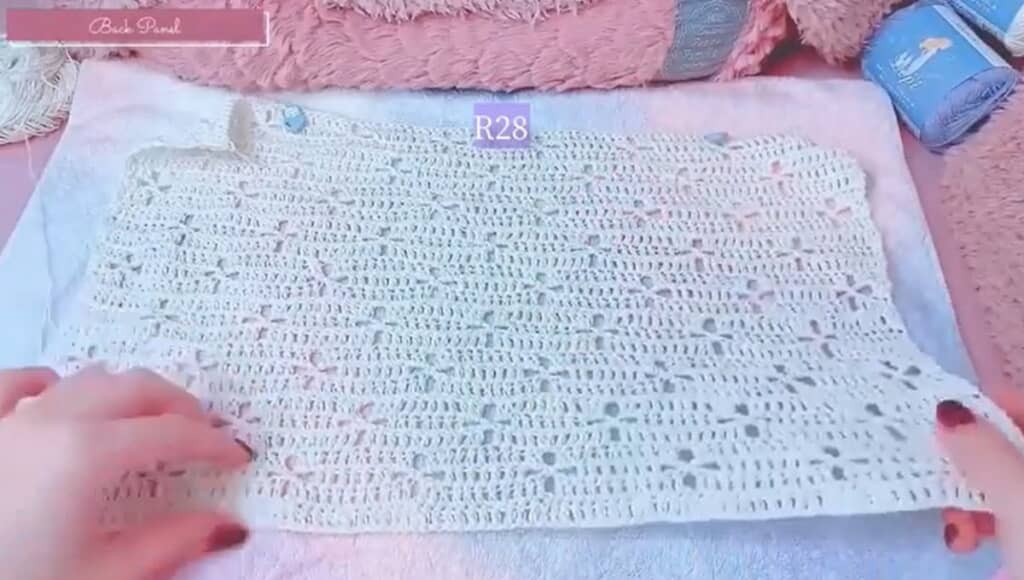 後ろ身頃　9セット（28段目まで）