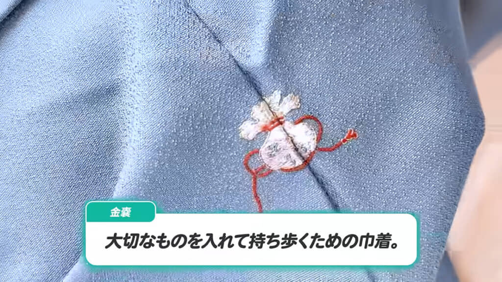 「金のう」の刺しゅう
