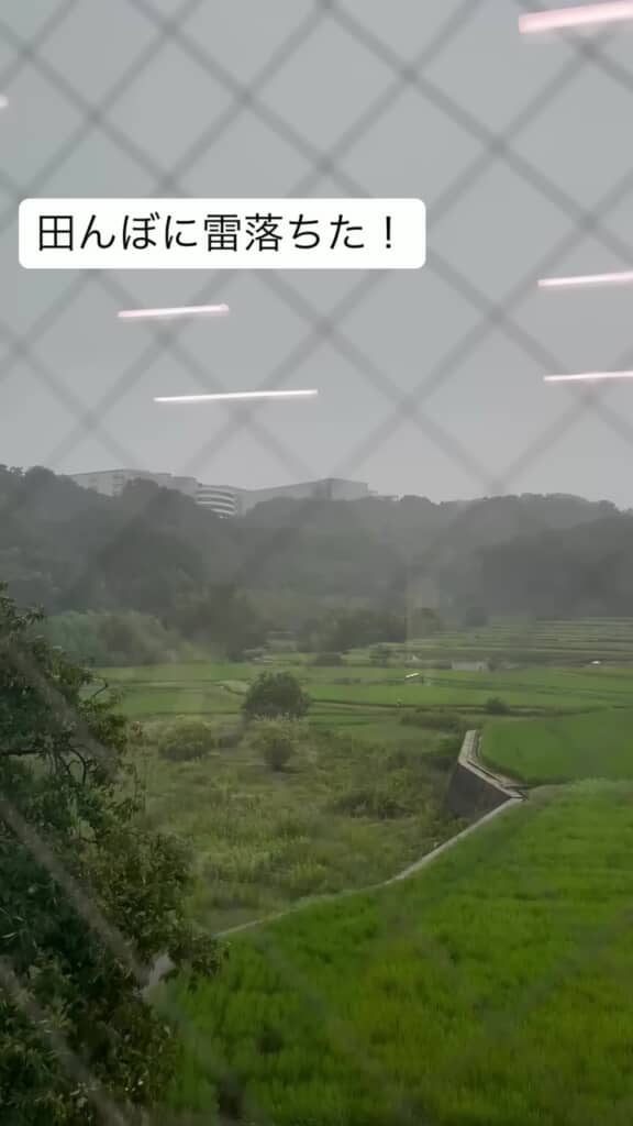 室内から捉えた田園風景