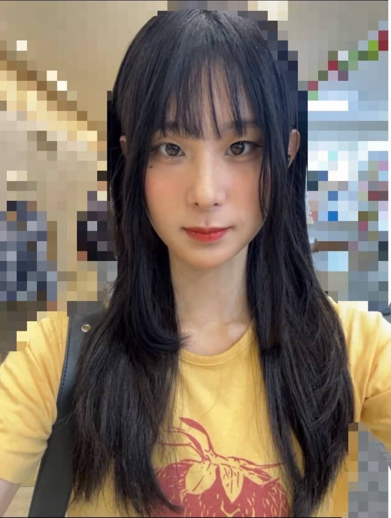 チークを広範囲にふわっと入れました