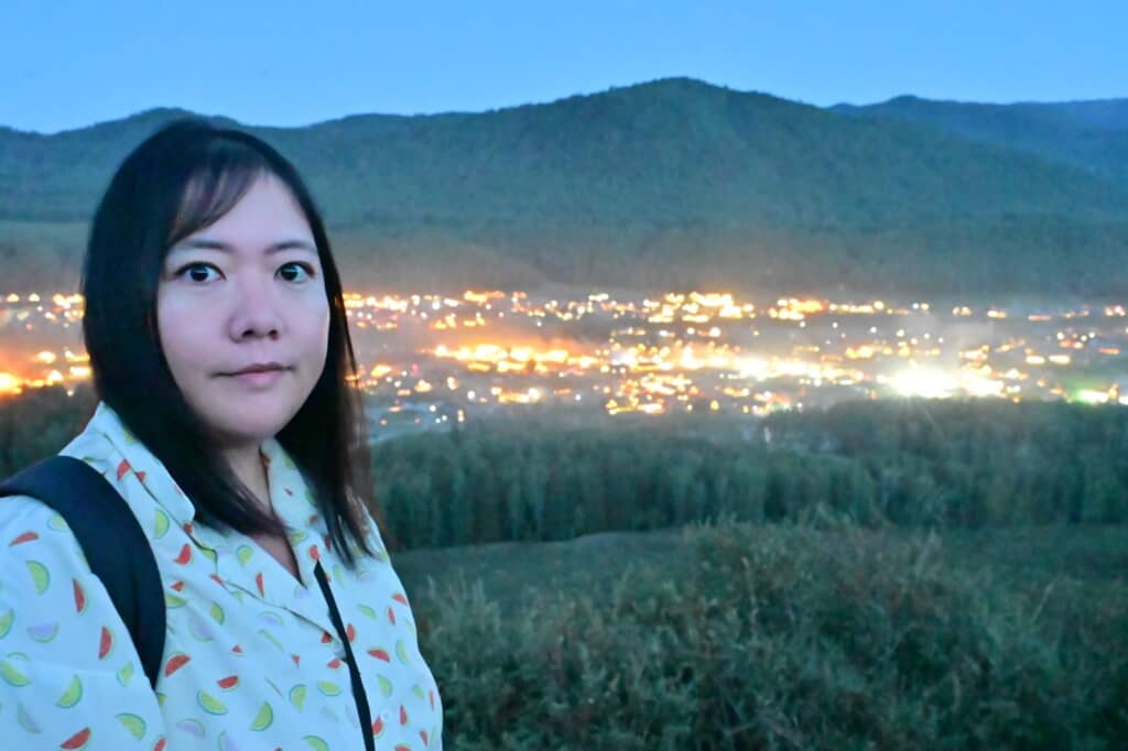 展望台から夜景を撮った結果