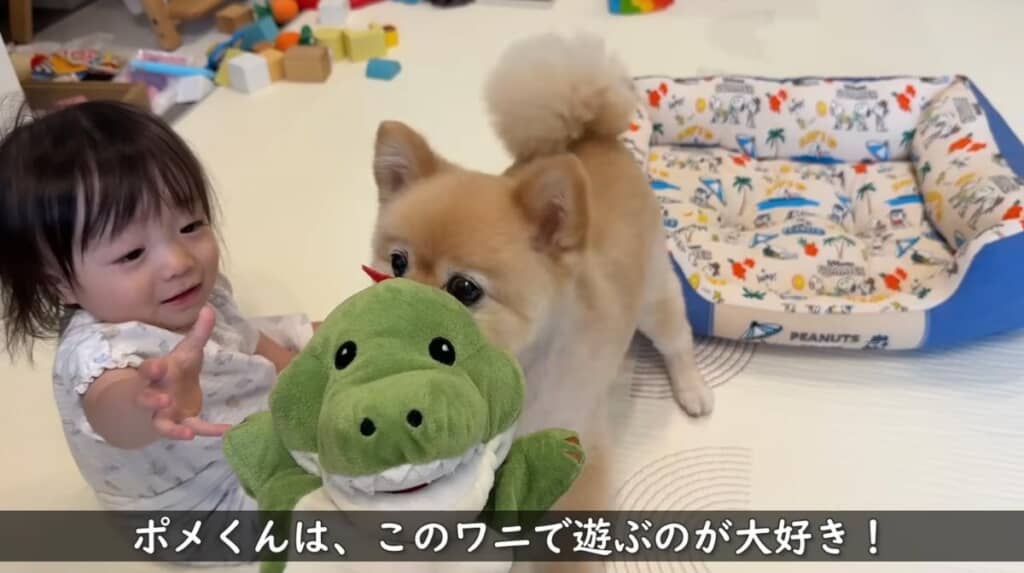 パパさんがぬいぐるみを受け取ると……