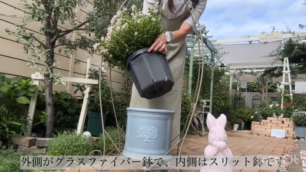 内側がスリット鉢