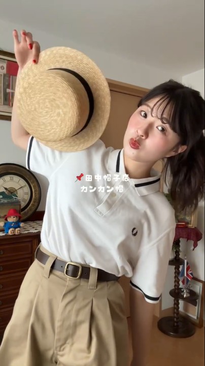 いろんなコーデで使えるカンカン帽