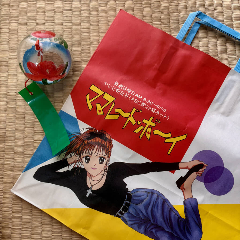 ママレード・ボーイの紙袋。リバイバルされたレトログッズではなく、1994年当時から残っていた販促品