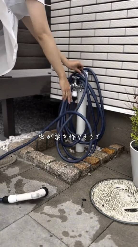 虫が巣を作りそうなので、一般的なホースリールは買いたくなかったというgyuさん