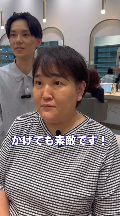 耳かけスタイルもさわやかですね