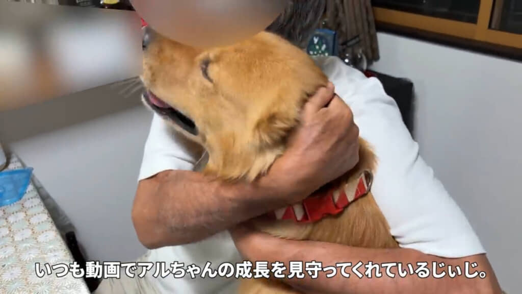 久しぶりに再会したじぃじとアルちゃん