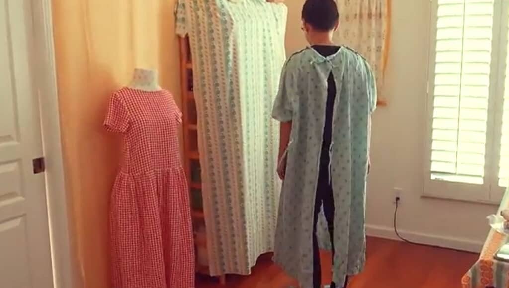 夫の入院着をリメイクします