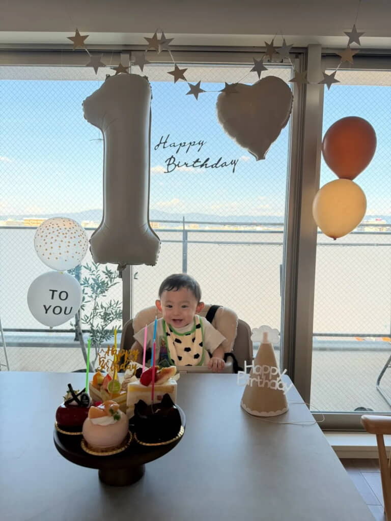 1歳の誕生日を迎えた息子さん