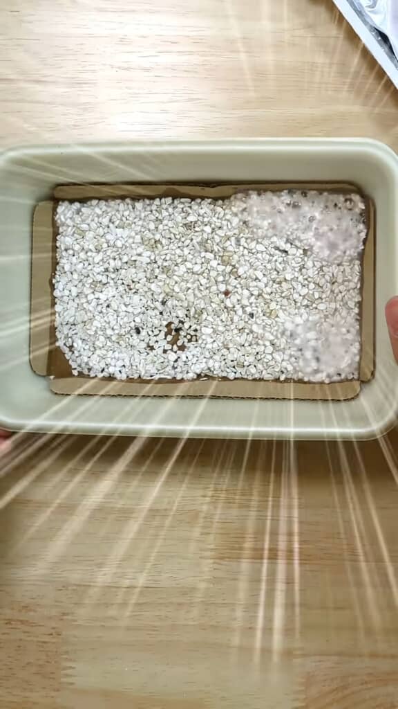 生石灰との反応により生じた熱で沸騰し始めた水