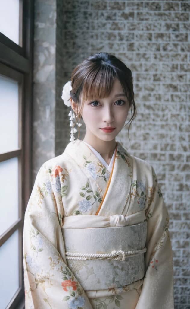 祖母の着物を着こなしたyuiさん