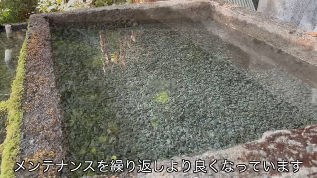 透明になった3槽目の水