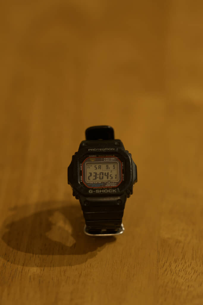 無事再会できたCASIOのG-SHOCK「GW-M5610」。7年以上使ってもまったく壊れないタフネスさとのこと
