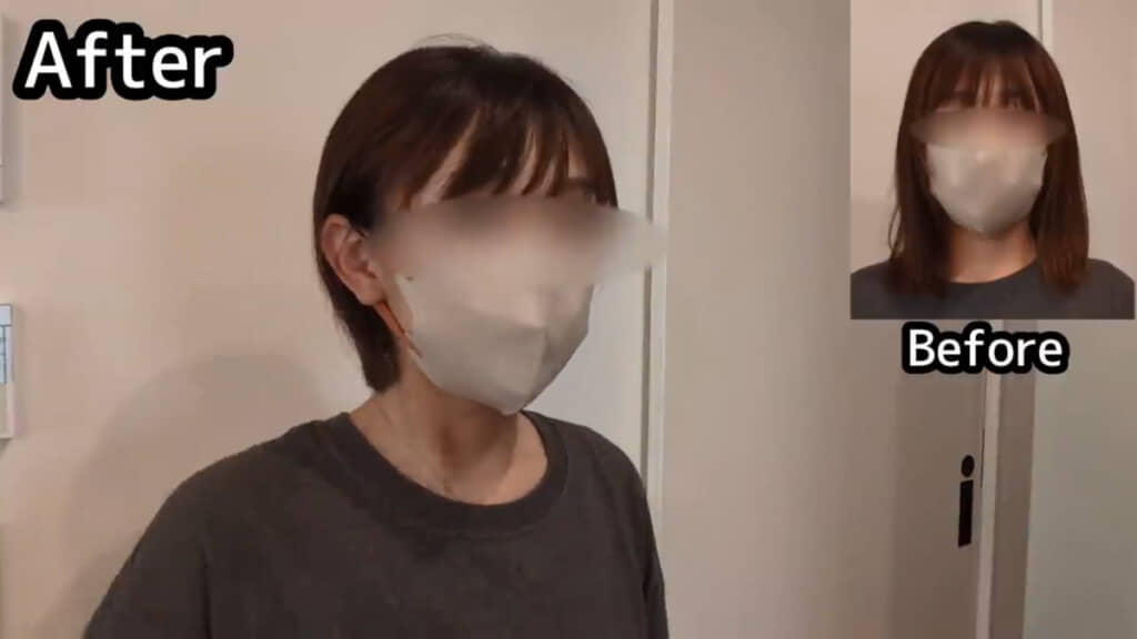 すてきなショートヘアが完成！（ビフォーアフター）