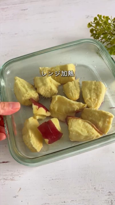 手でちぎってレンチン