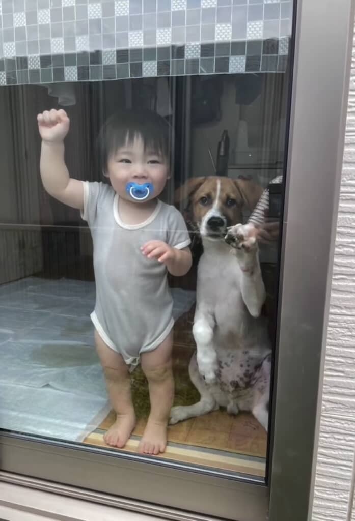 見事に同じポーズ