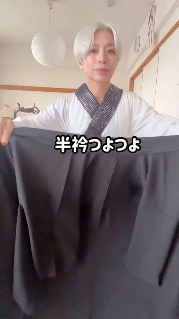 おしゃれなソフトスタッズの半衿

