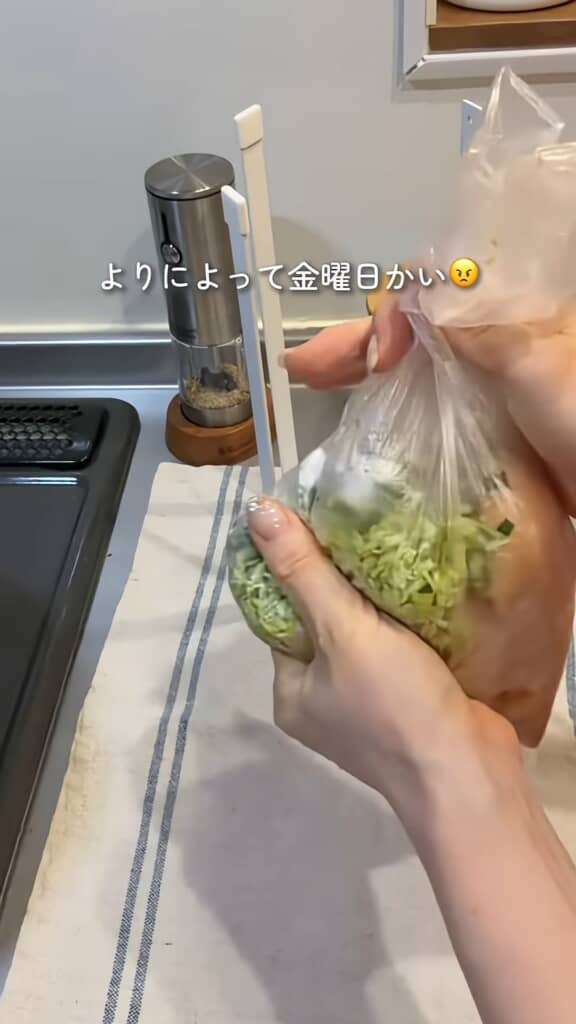 餃子のタネを作る